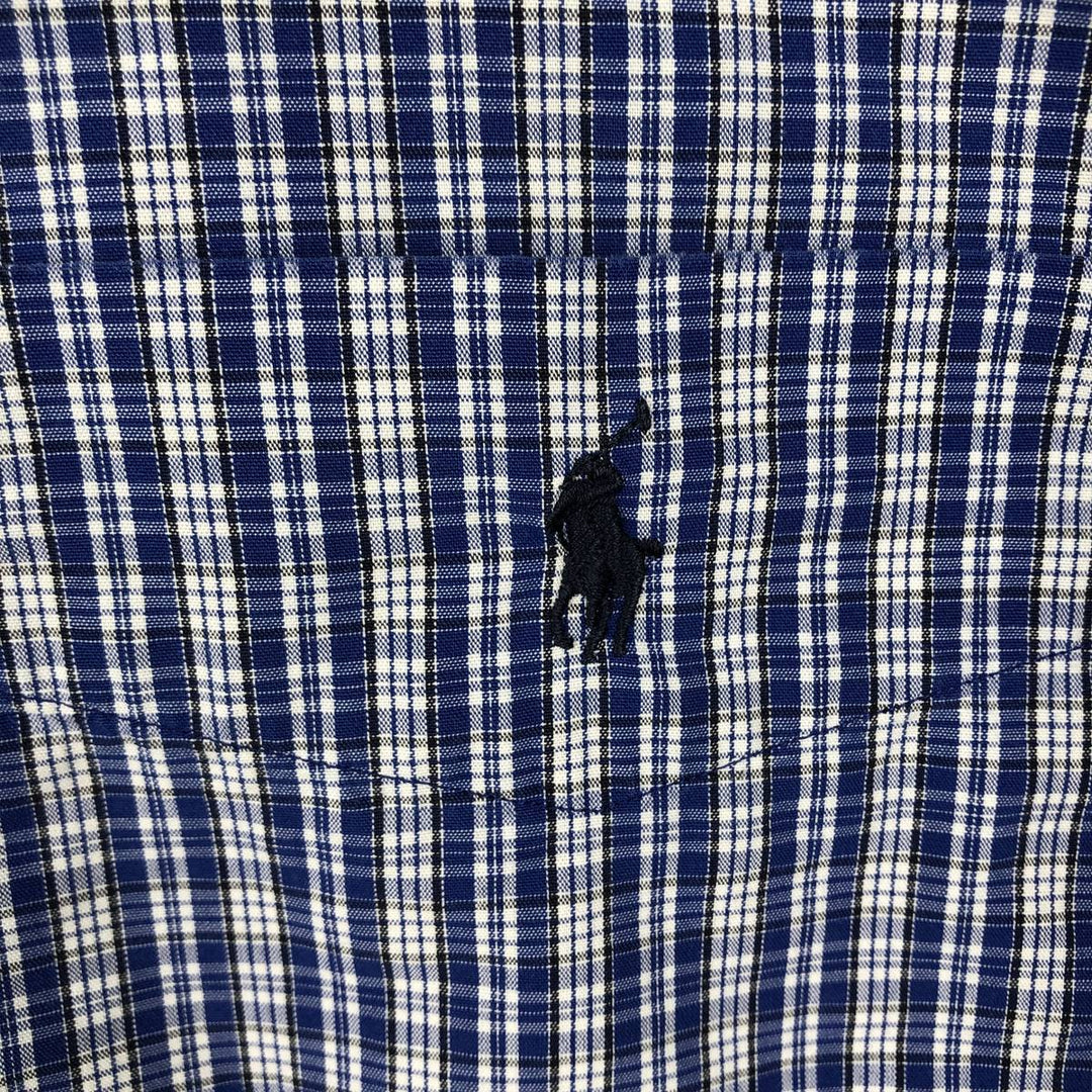 Ralph Lauren BARTLETT short sleeve button down check shirt, men's XL size cotton blue type Vintage Second Hand