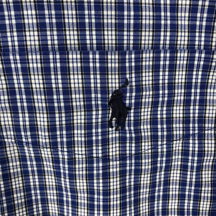 Ralph Lauren BARTLETT short sleeve button down check shirt, men's XL size cotton blue type Vintage Second Hand