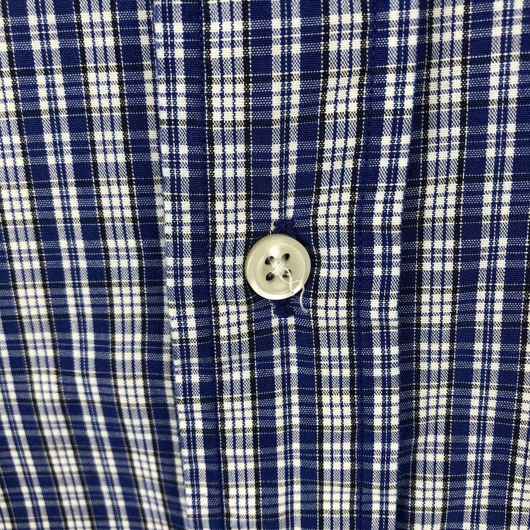 Ralph Lauren BARTLETT short sleeve button down check shirt, men's XL size cotton blue type Vintage Second Hand