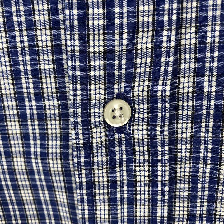 Ralph Lauren BARTLETT short sleeve button down check shirt, men's XL size cotton blue type Vintage Second Hand