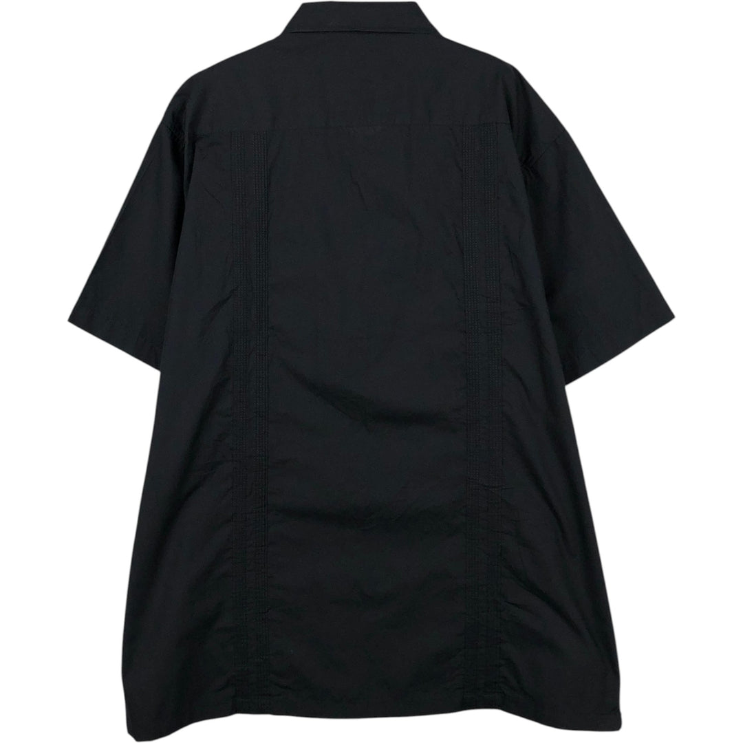 SOUISH WEAR Short-Sleeve Mexican Shirt, Cuban Shirt, Box Shirt, Men's XL Equivalent cotton black type Vintage Second Hand