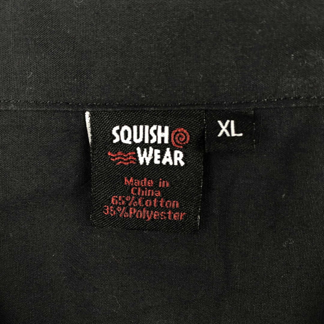 SOUISH WEAR Short-Sleeve Mexican Shirt, Cuban Shirt, Box Shirt, Men's XL Equivalent cotton black type Vintage Second Hand