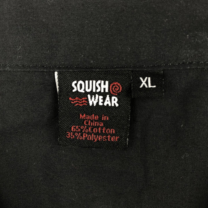 SOUISH WEAR Short-Sleeve Mexican Shirt, Cuban Shirt, Box Shirt, Men's XL Equivalent cotton black type Vintage Second Hand
