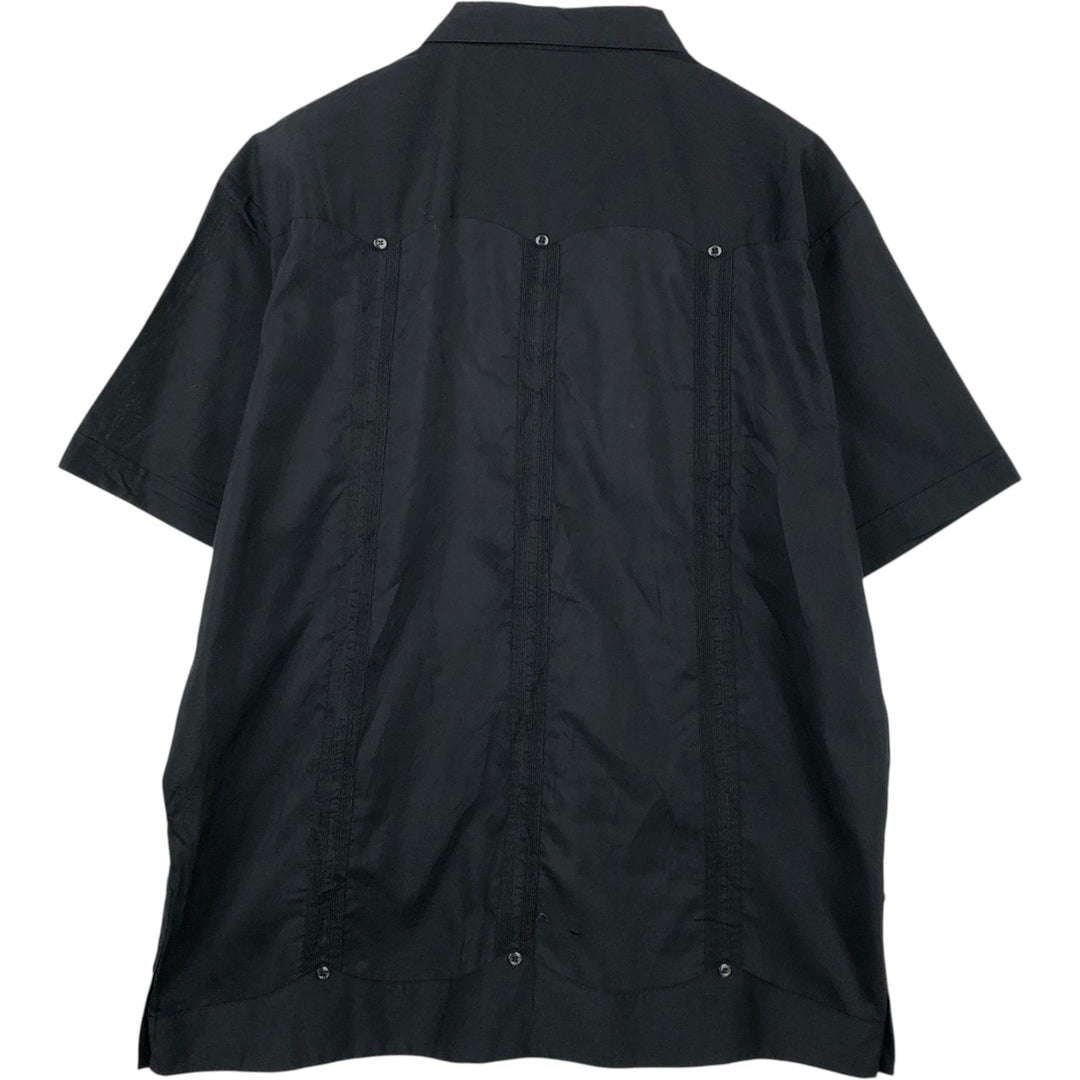 GUAYABERA YUCATECA CAMPOS Short-Sleeve Open Collar Mexican Shirt Cuban Shirt Box Shirt Men's XXL Equivalent polyester black type Vintage Second Hand