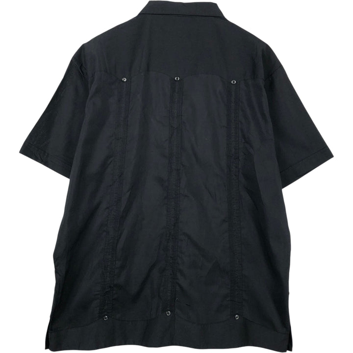 GUAYABERA YUCATECA CAMPOS Short-Sleeve Open Collar Mexican Shirt Cuban Shirt Box Shirt Men's XXL Equivalent polyester black type Vintage Second Hand