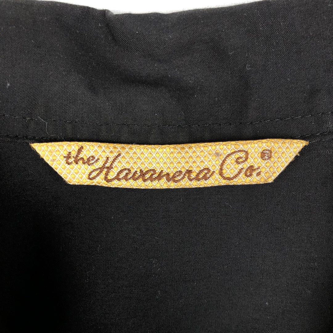 The Havanera Co. Short Sleeve Open Collar Mexican Shirt, Cuban Shirt, Boxy Shirt, Men's Size XL polyester black type Vintage Second Hand