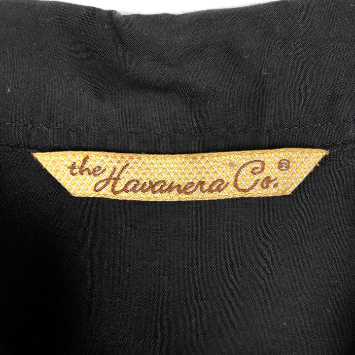 The Havanera Co. Short Sleeve Open Collar Mexican Shirt, Cuban Shirt, Boxy Shirt, Men's Size XL polyester black type Vintage Second Hand