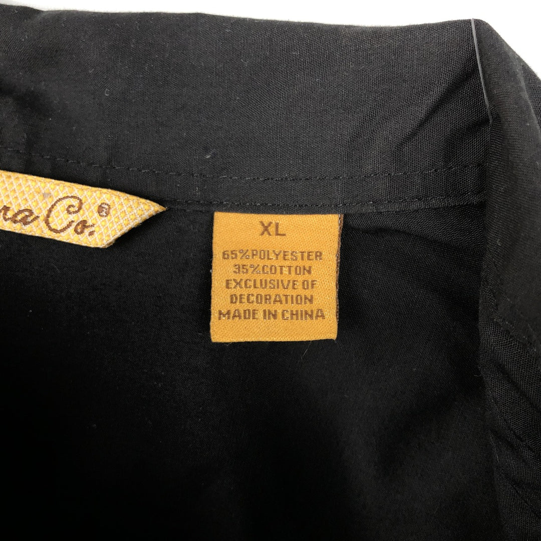 The Havanera Co. Short Sleeve Open Collar Mexican Shirt, Cuban Shirt, Boxy Shirt, Men's Size XL polyester black type Vintage Second Hand