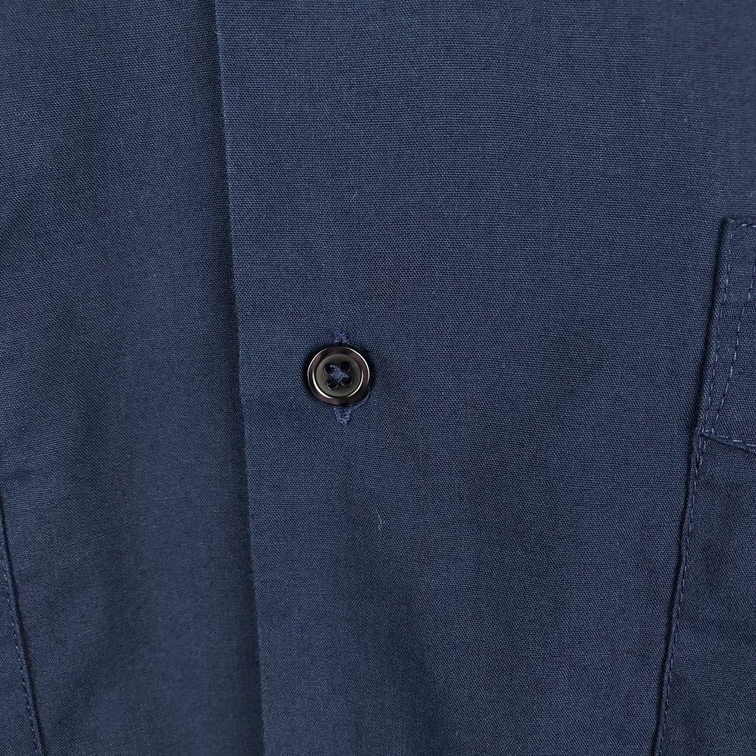 GENTLEMENS COLLECTION Short-Sleeve Open Collar Mexican Shirt Cuban Shirt Box Shirt Men's Size L (approx.) cotton navy blue type Vintage Second Hand