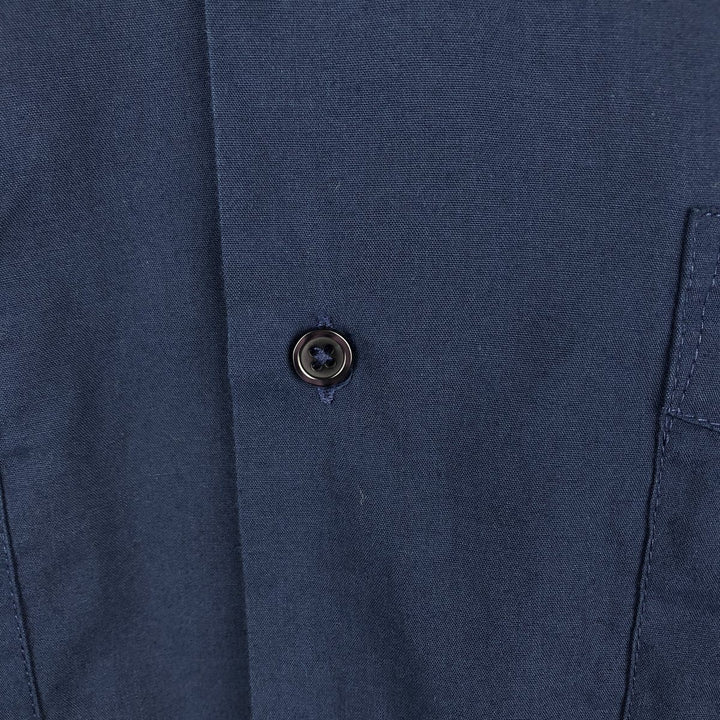 GENTLEMENS COLLECTION Short-Sleeve Open Collar Mexican Shirt Cuban Shirt Box Shirt Men's Size L (approx.) cotton navy blue type Vintage Second Hand