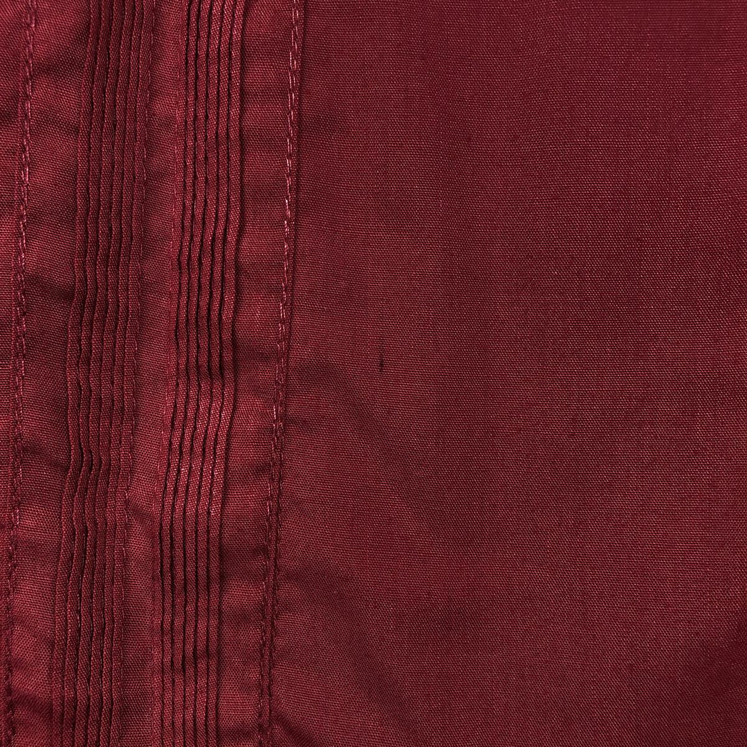 ~90'S D'LEO Short-Sleeve Open-Collar Mexican Shirt Cuban Shirt Box Shirt Men's Size L (Equivalent) Vintage acrylic wine-red Vintage Second Hand