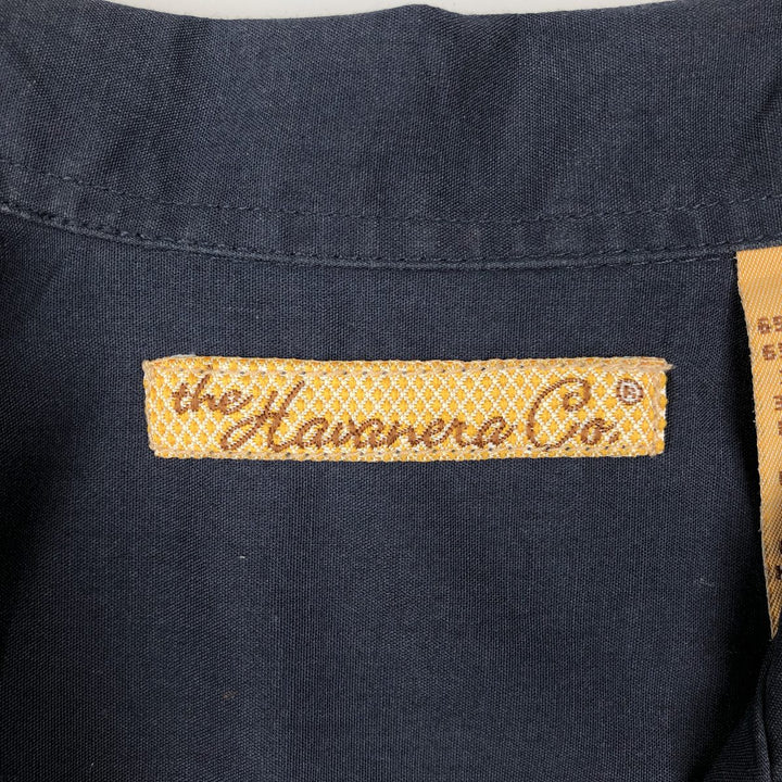 The Havanera Co. Short-Sleeve Open-Collar Mexican Shirt, Cuban Shirt, Boxy Shirt, Men's Size S polyester navy blue type Vintage Second Hand