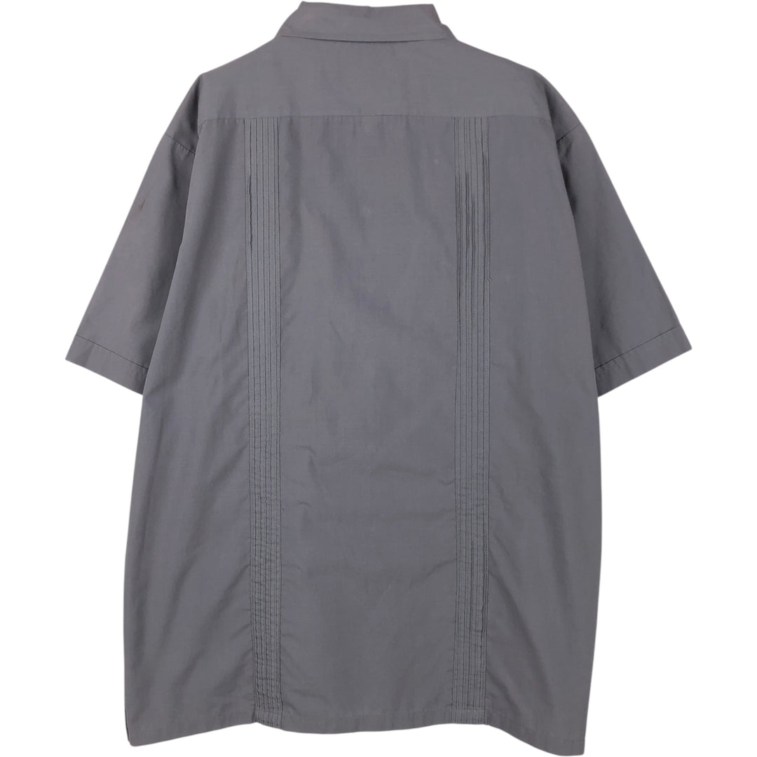 Cascade Short-Sleeve Mexican Shirt / Cuban Shirt / Men's Size M (Equivalent) / Boxy Shirt polyester gray type Vintage Second Hand