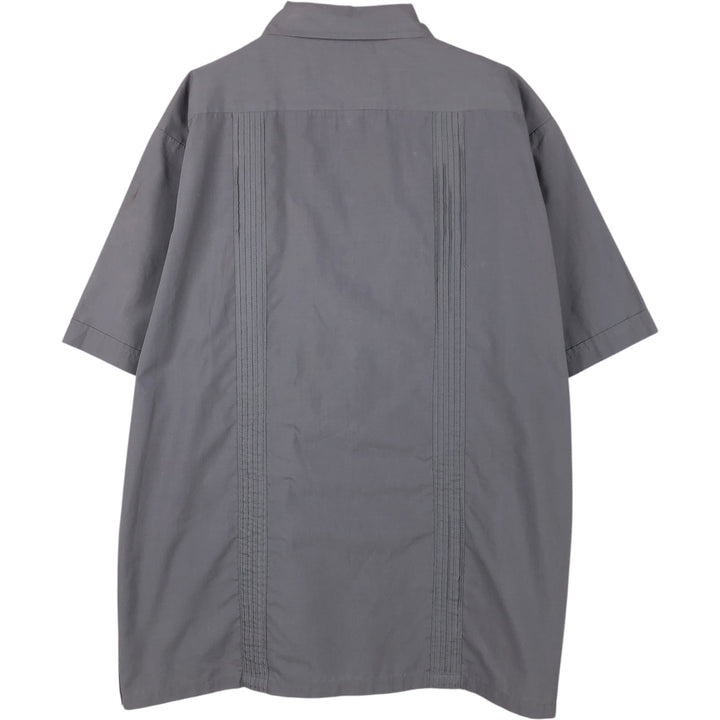Cascade Short-Sleeve Mexican Shirt / Cuban Shirt / Men's Size M (Equivalent) / Boxy Shirt polyester gray type Vintage Second Hand