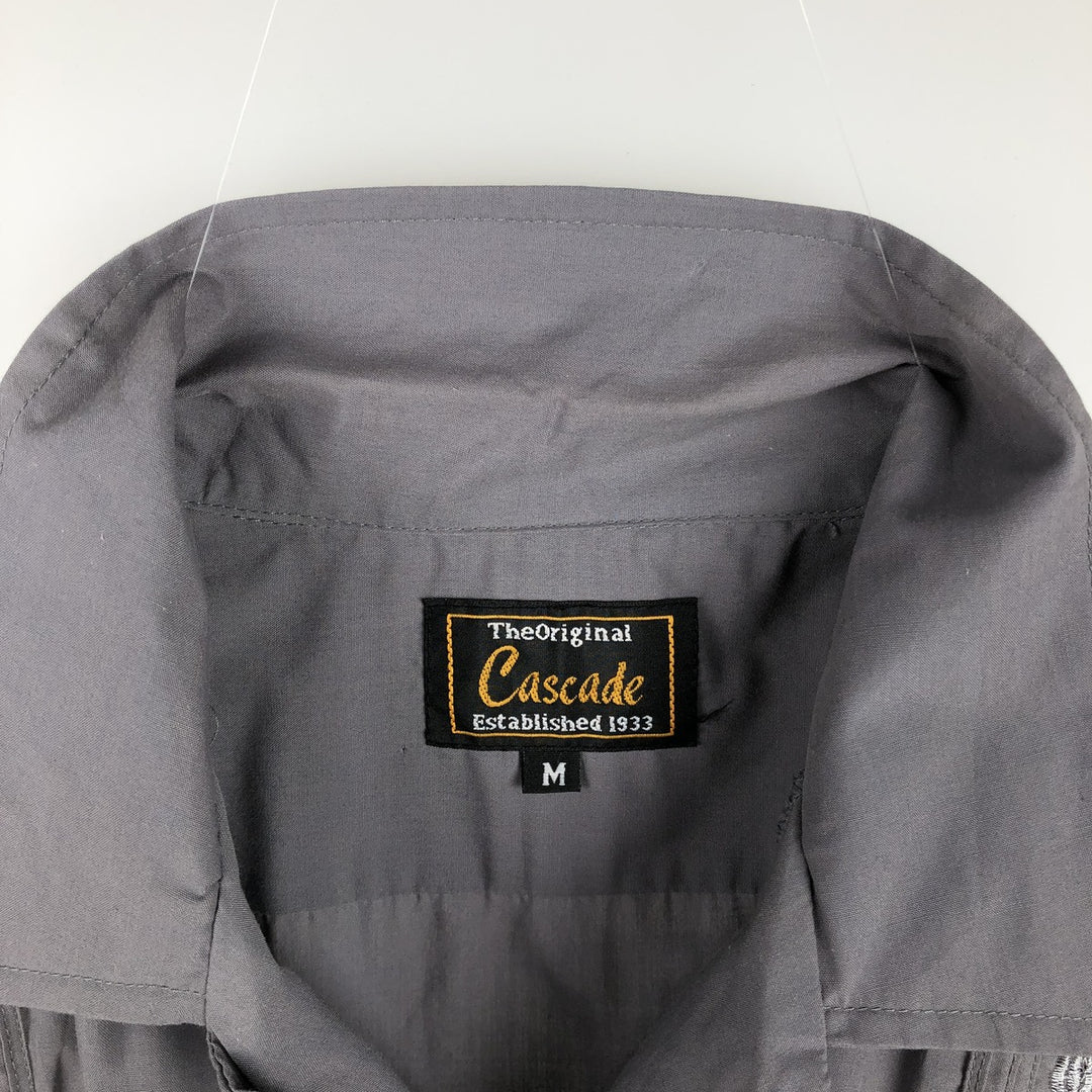 Cascade Short-Sleeve Mexican Shirt / Cuban Shirt / Men's Size M (Equivalent) / Boxy Shirt polyester gray type Vintage Second Hand