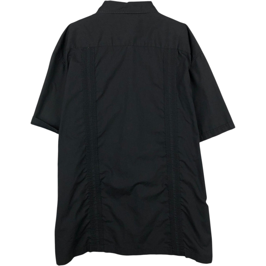 ~90'S SOUISH WEAR Short-Sleeve Mexican Shirt Cuban Shirt Box Shirt Men's XL Equivalent Vintage cotton black type Vintage Second Hand