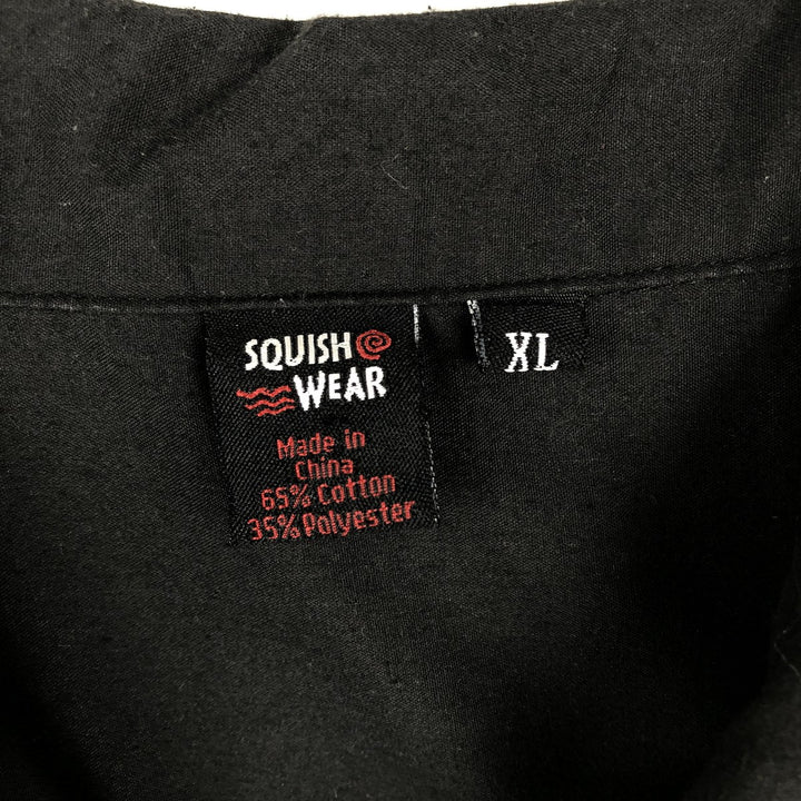 ~90'S SOUISH WEAR Short-Sleeve Mexican Shirt Cuban Shirt Box Shirt Men's XL Equivalent Vintage cotton black type Vintage Second Hand