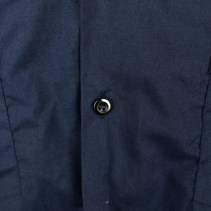 CONTINENTAL Short-Sleeve Open-Collar Mexican Shirt, Cuban Shirt, Boxy Shirt, Men's Size M cotton navy blue type Vintage Second Hand