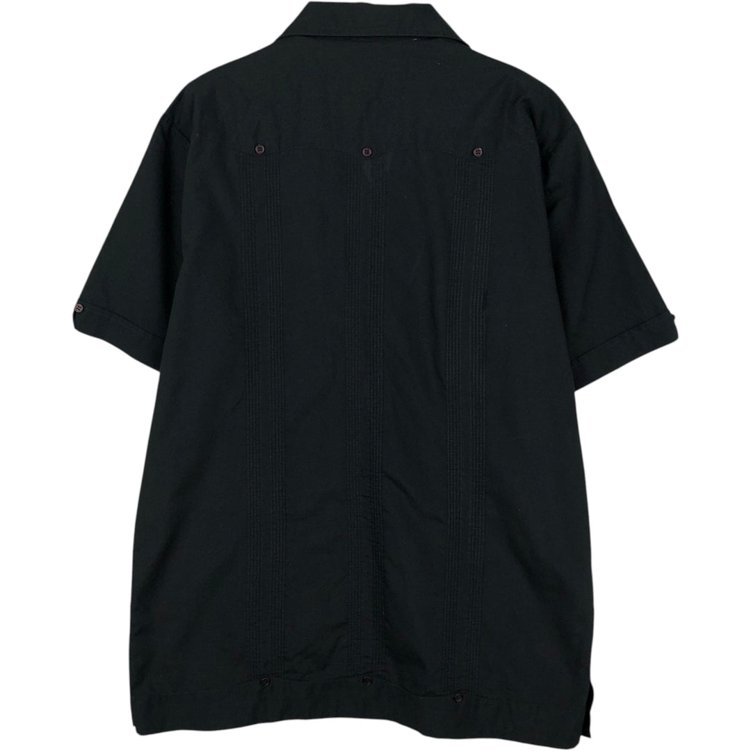 80s-90'S ROMANI Short Sleeve Open Collar Mexican Shirt Cuban Shirt Box Shirt Men's M Size Vintage unclear black type Vintage Second Hand