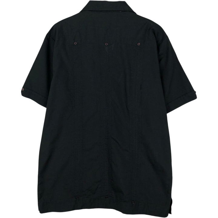 80s-90'S ROMANI Short Sleeve Open Collar Mexican Shirt Cuban Shirt Box Shirt Men's M Size Vintage unclear black type Vintage Second Hand