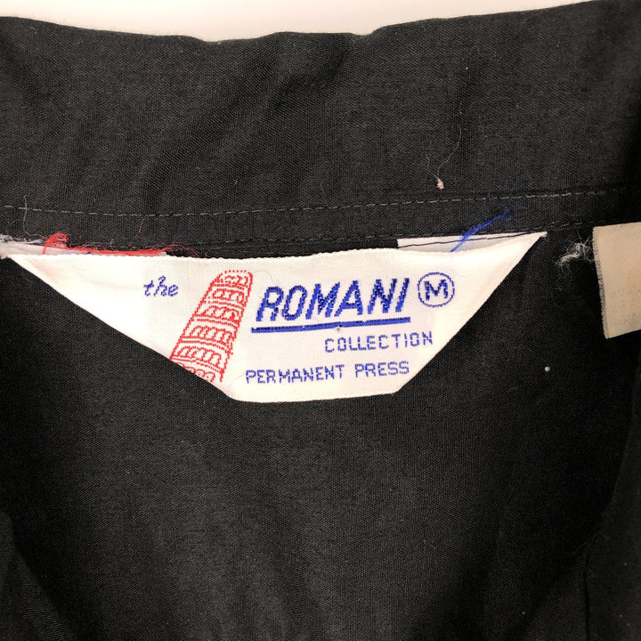 80s-90'S ROMANI Short Sleeve Open Collar Mexican Shirt Cuban Shirt Box Shirt Men's M Size Vintage unclear black type Vintage Second Hand