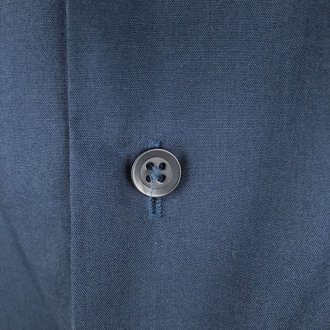 The Havanera Shirt Co. Short-sleeved open-collar Mexican shirt, Cuban shirt, boxy shirt, men's size L. polyester navy blue type Vintage Second Hand