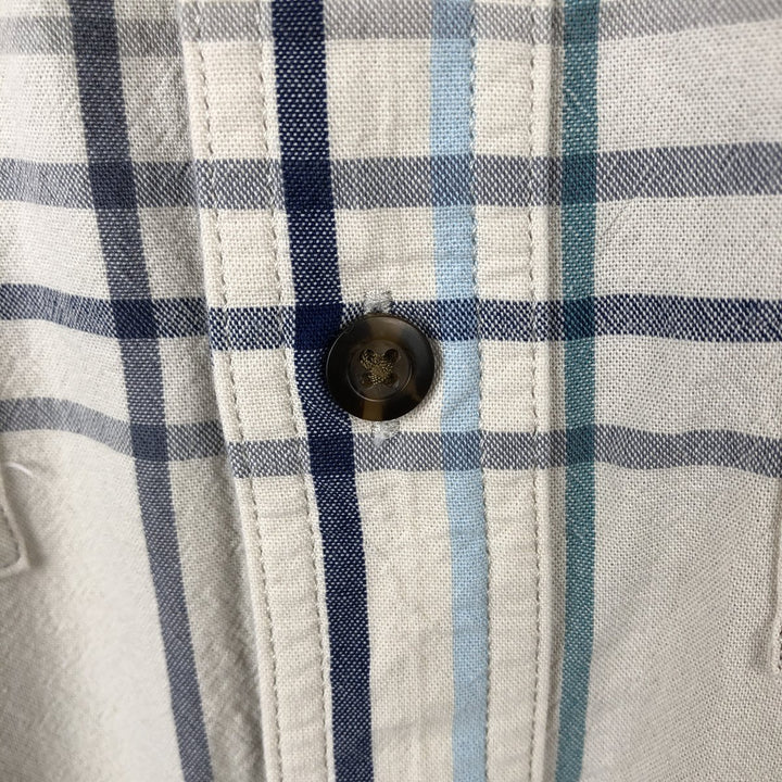 Carhartt Loose Fit Check Pattern Button-Down Short Sleeve Work Shirt, Men's Size Medium unclear ivory Vintage Second Hand