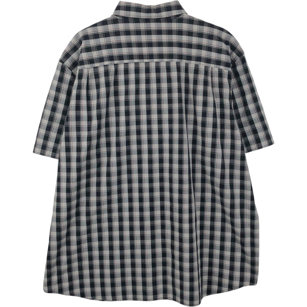 Carhartt Relaxed Fit Button-Down Check Pattern Short-Sleeve Work Shirt, Men's XXL (approx.) cotton black type Vintage Second Hand