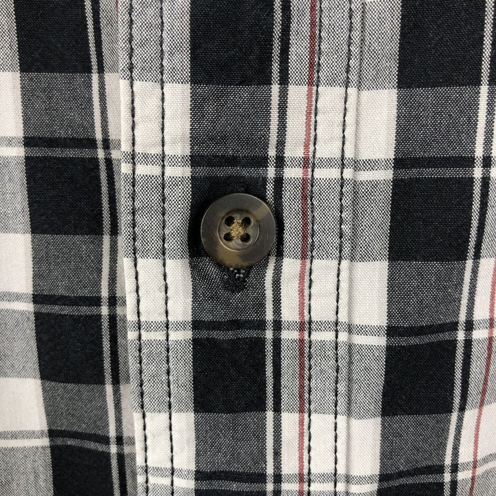 Carhartt Relaxed Fit Button-Down Check Pattern Short-Sleeve Work Shirt, Men's XXL (approx.) cotton black type Vintage Second Hand