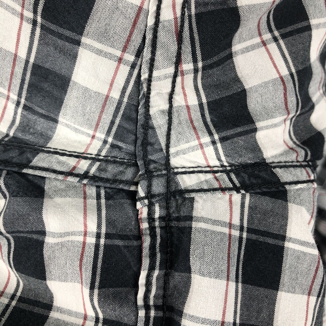 Carhartt Relaxed Fit Button-Down Check Pattern Short-Sleeve Work Shirt, Men's XXL (approx.) cotton black type Vintage Second Hand