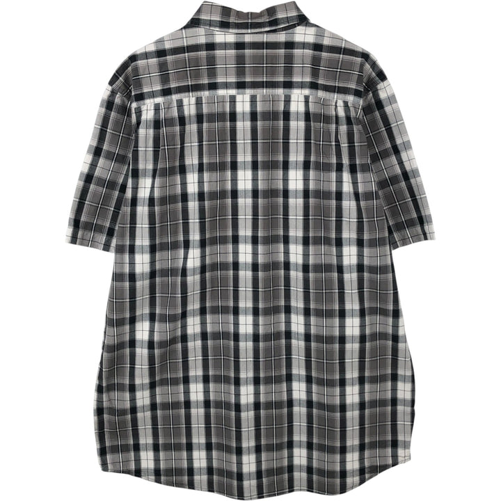 Carhartt RELAXED FIT Check Pattern Button-down Short Sleeve Work Shirt, Men's L size cotton gray type Vintage Second Hand
