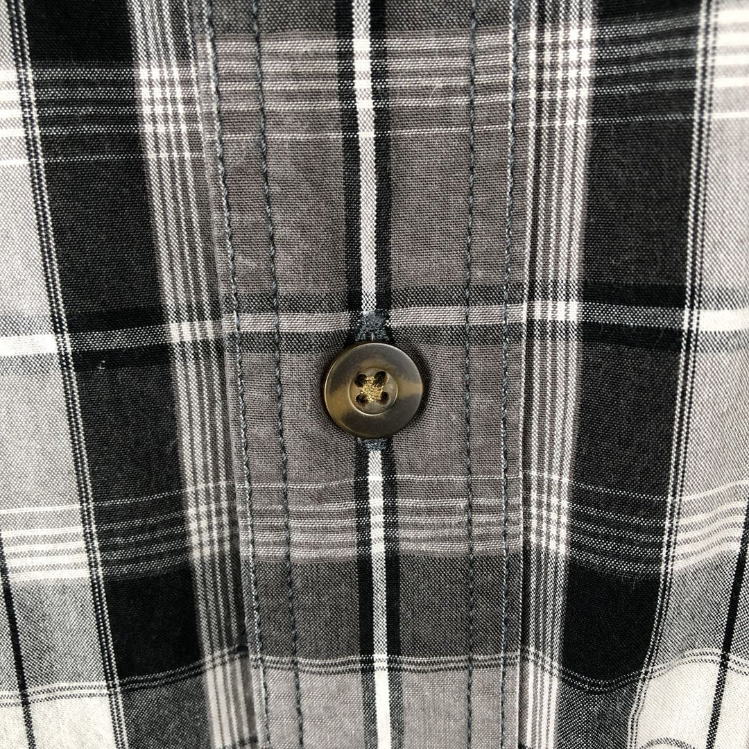 Carhartt RELAXED FIT Check Pattern Button-down Short Sleeve Work Shirt, Men's L size cotton gray type Vintage Second Hand