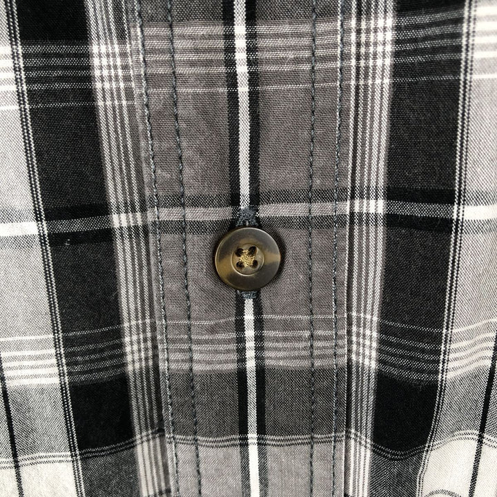 Carhartt RELAXED FIT Check Pattern Button-down Short Sleeve Work Shirt, Men's L size cotton gray type Vintage Second Hand