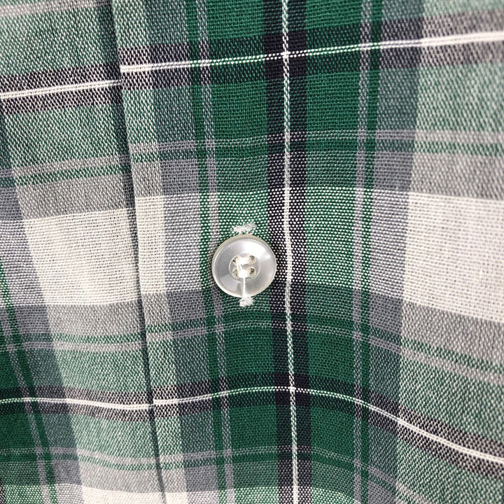 90'S Big Mac Check Pattern Short-Sleeve Work Shirt, Made in USA, Men's Size L (Equivalent), Vintage polyester green type Vintage Second Hand