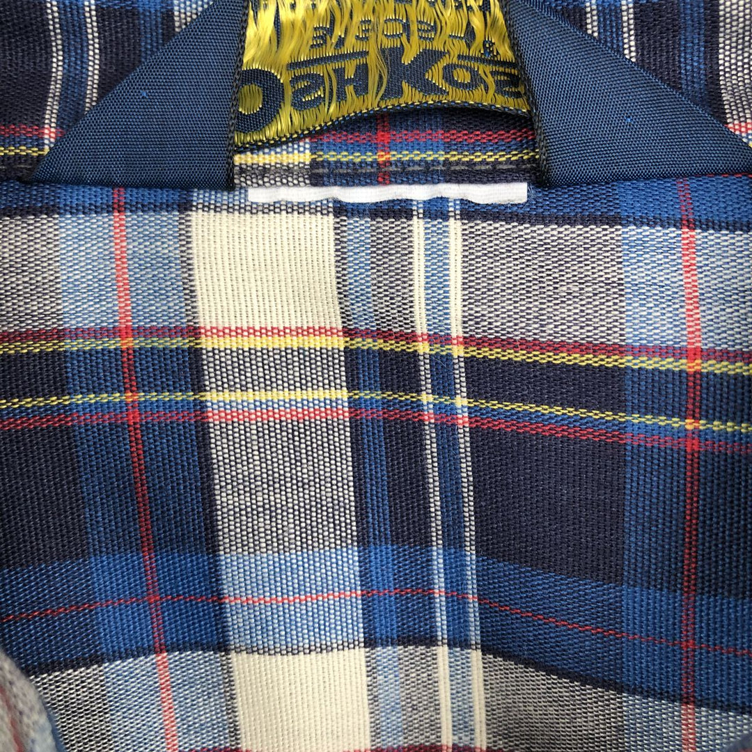 OshKosh B'Gosh Check Pattern Short-Sleeve Work Shirt, Men's XL (approx.), Vintage unclear blue type Vintage Second Hand