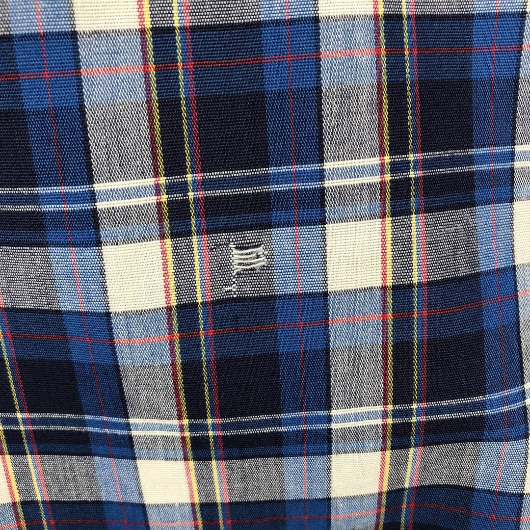 OshKosh B'Gosh Check Pattern Short-Sleeve Work Shirt, Men's XL (approx.), Vintage unclear blue type Vintage Second Hand