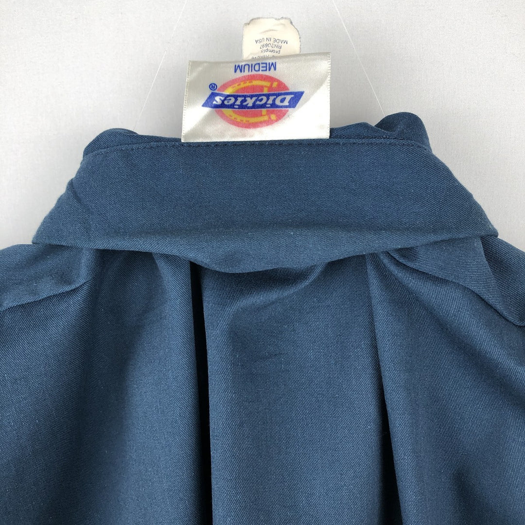 Dickies Short-Sleeve Work Shirt, Boxy Shirt, Made in USA, Men's Size M (approx.) polyester Navy blue Vintage Second Hand
