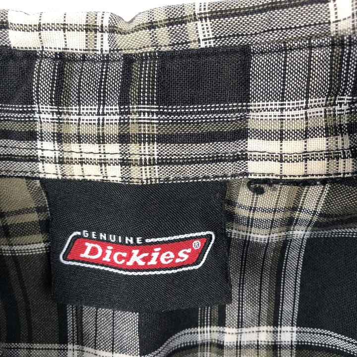 Dickies Short Sleeve Work Shirt Box Shirt Men's L Size unclear Khaki type Vintage Second Hand