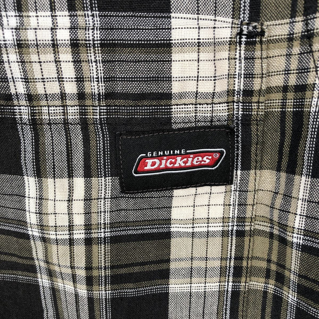 Dickies Short Sleeve Work Shirt Box Shirt Men's L Size unclear Khaki type Vintage Second Hand