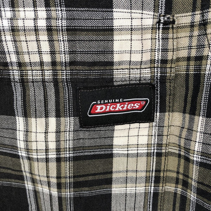 Dickies Short Sleeve Work Shirt Box Shirt Men's L Size unclear Khaki type Vintage Second Hand