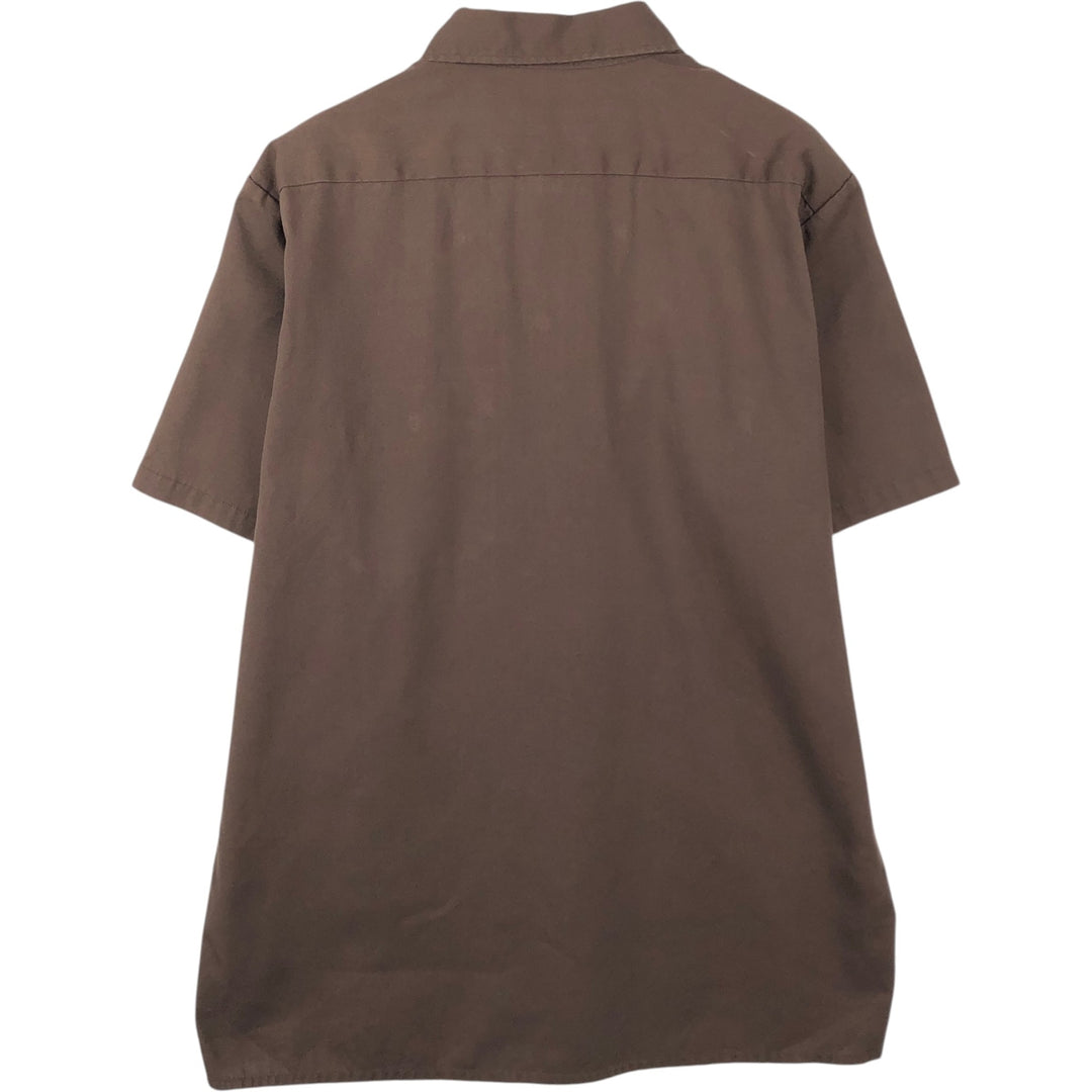 90'S Dickies Short-Sleeve Work Shirt, Boxy Shirt, Men's Size L (Equivalent), Vintage unclear brown type Vintage Second Hand