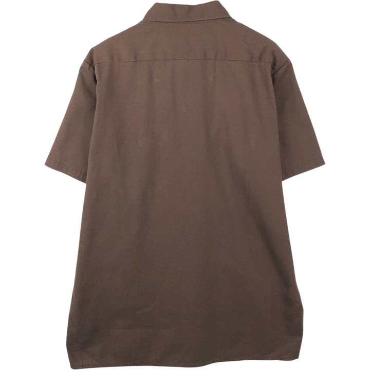 90'S Dickies Short-Sleeve Work Shirt, Boxy Shirt, Men's Size L (Equivalent), Vintage unclear brown type Vintage Second Hand