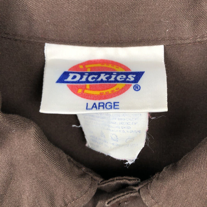 90'S Dickies Short-Sleeve Work Shirt, Boxy Shirt, Men's Size L (Equivalent), Vintage unclear brown type Vintage Second Hand