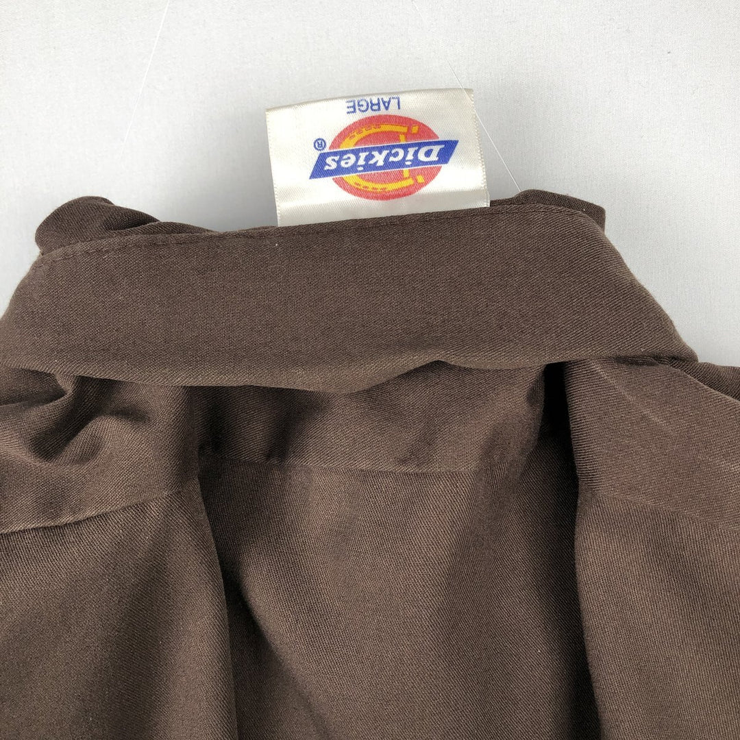 90'S Dickies Short-Sleeve Work Shirt, Boxy Shirt, Men's Size L (Equivalent), Vintage unclear brown type Vintage Second Hand