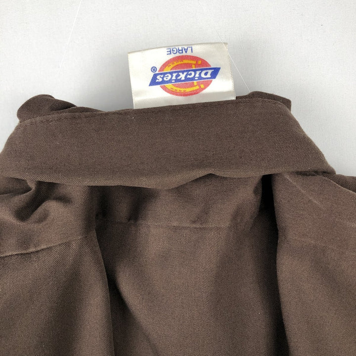 90'S Dickies Short-Sleeve Work Shirt, Boxy Shirt, Men's Size L (Equivalent), Vintage unclear brown type Vintage Second Hand