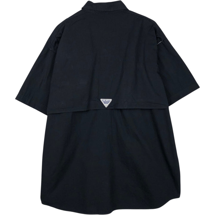 Columbia PFG Button-down Short Sleeve Fishing Shirt, Men's Size L cotton black type Vintage Second Hand