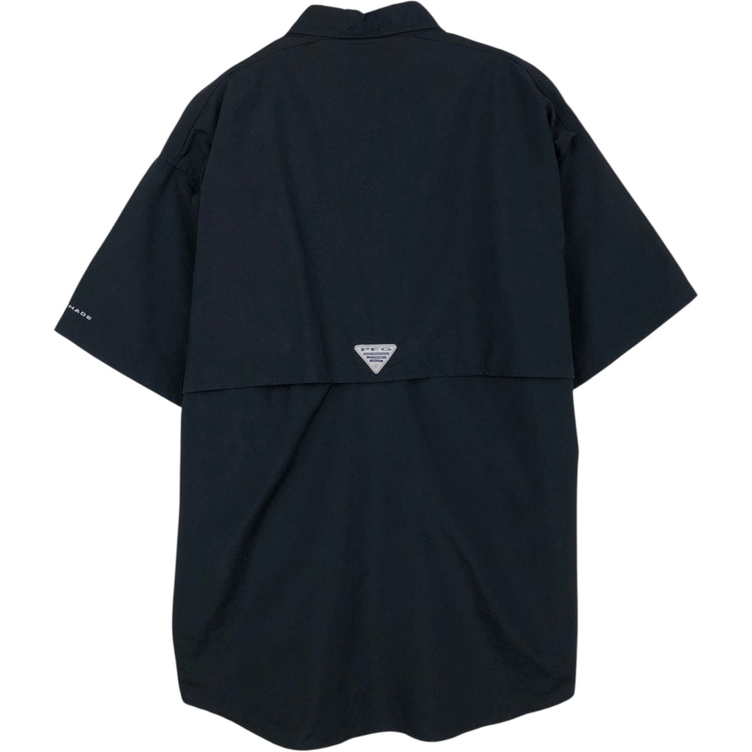 Columbia Bahamas Short-Sleeve Fishing Shirt, Men's Size L (approx.) Nylon black type Vintage Second Hand