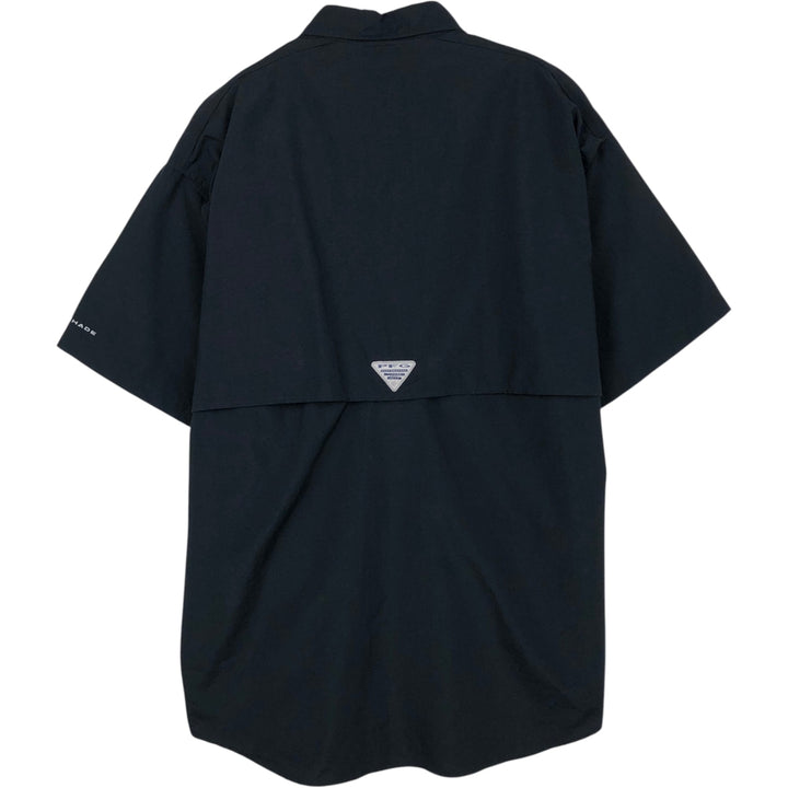Columbia Bahamas Short-Sleeve Fishing Shirt, Men's Size L (approx.) Nylon black type Vintage Second Hand