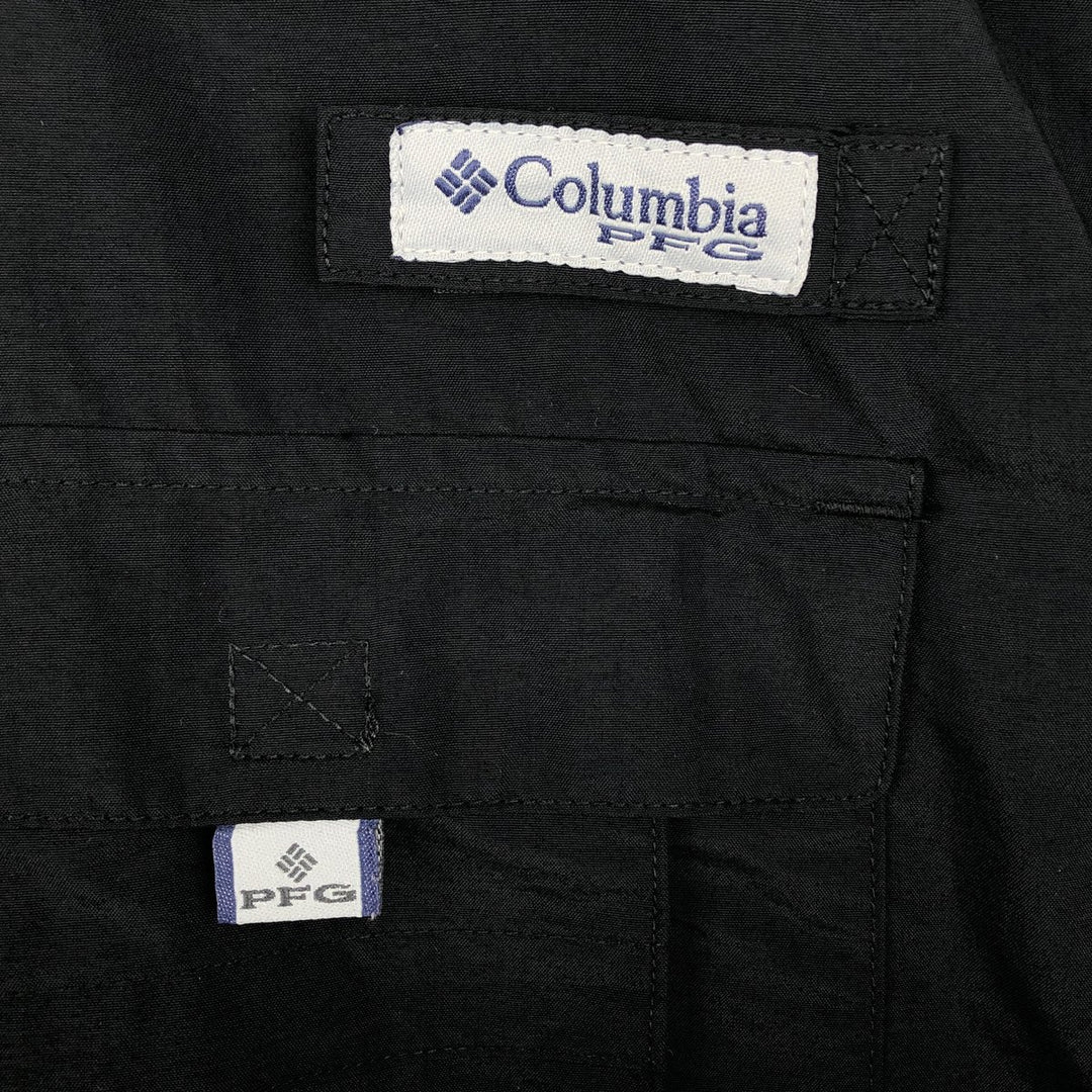 Columbia Bahamas Short-Sleeve Fishing Shirt, Men's Size L (approx.) Nylon black type Vintage Second Hand