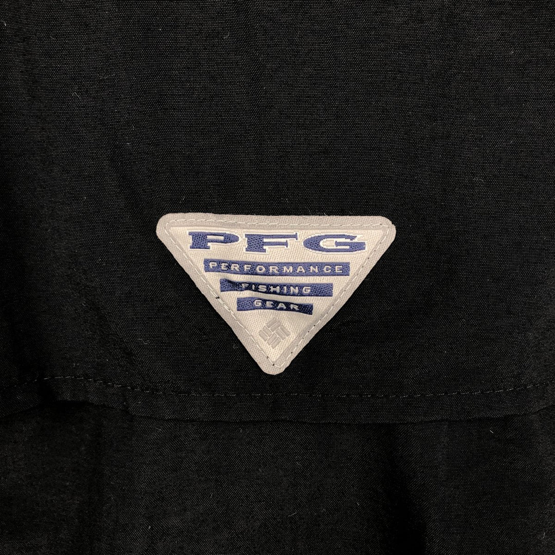 Columbia Bahamas Short-Sleeve Fishing Shirt, Men's Size L (approx.) Nylon black type Vintage Second Hand
